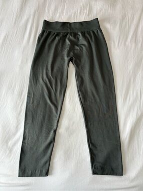 HOMMA Fleece Lined Leggings Green Solid Ankle Plus 3XL/4XL FL02